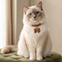Caramel Bow Cat Collar with Clear Crystal Accents