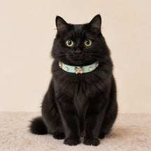 Mint Pearl Cat Collar with Rose-Gold Butterfly Bow