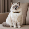 Wild Leopard Cat Collar with Soft Texture and Gold Rings