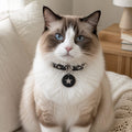 Midnight Star Cat Collar with Silver Studs and Guardian Medallion