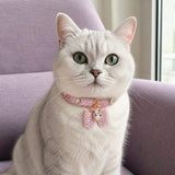Rose Butterfly Cat Collar with Aurora Heart Crystal