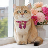 Fuchsia Butterfly Cat Collar with Sparkling Crystal Heart