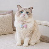Aurora Butterfly Cat Collar with Pastel Scales and Crystal Bloom