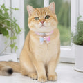 Aurora Butterfly Cat Collar with Pastel Scales and Crystal Bloom