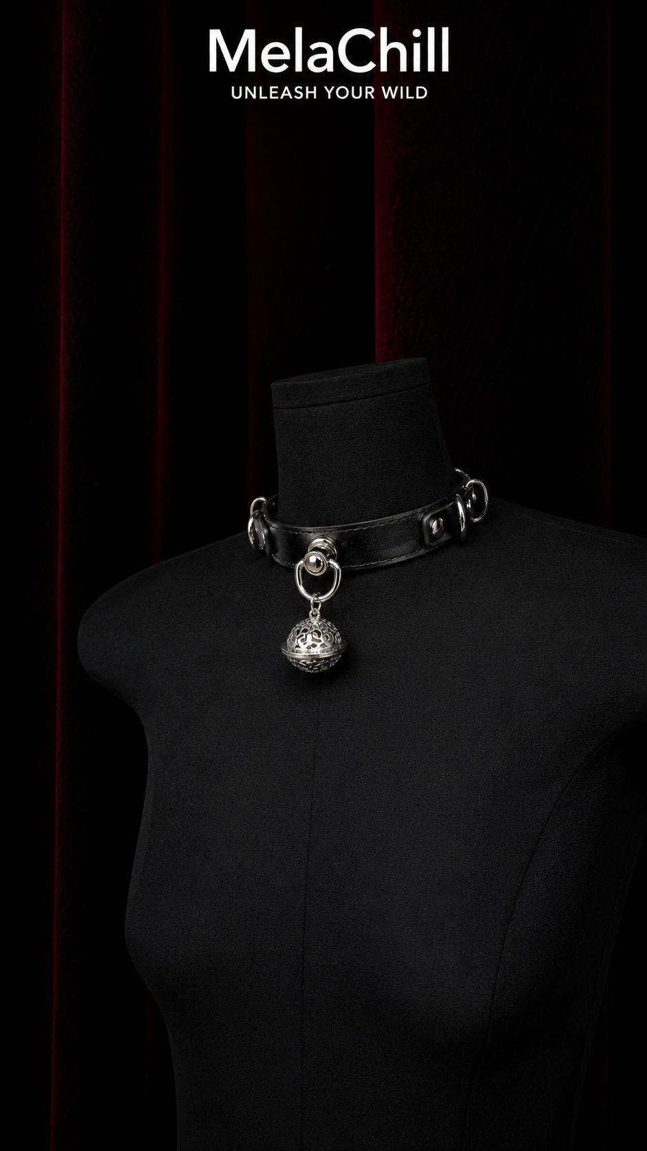 Leather Cat Bell Adjustable Choker