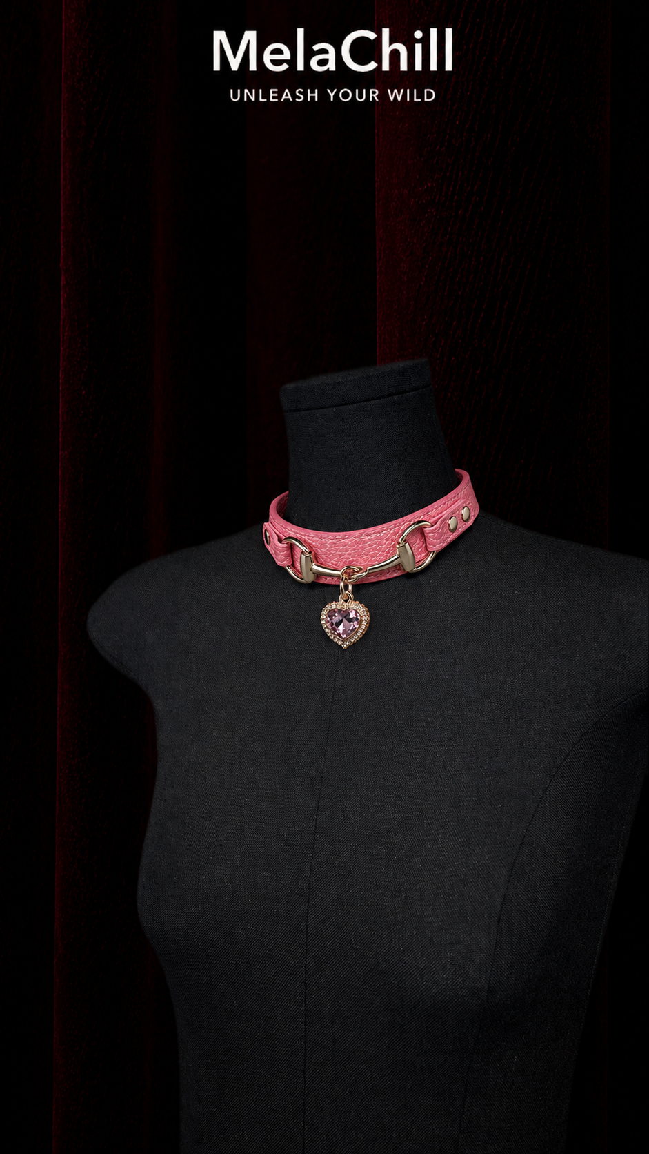 Peach Heart Crystal Choker