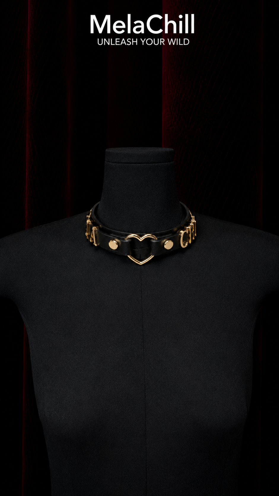 Custom Initial Leather Adjustable Choker