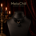 Leather Bow Bell Adjustable Choker