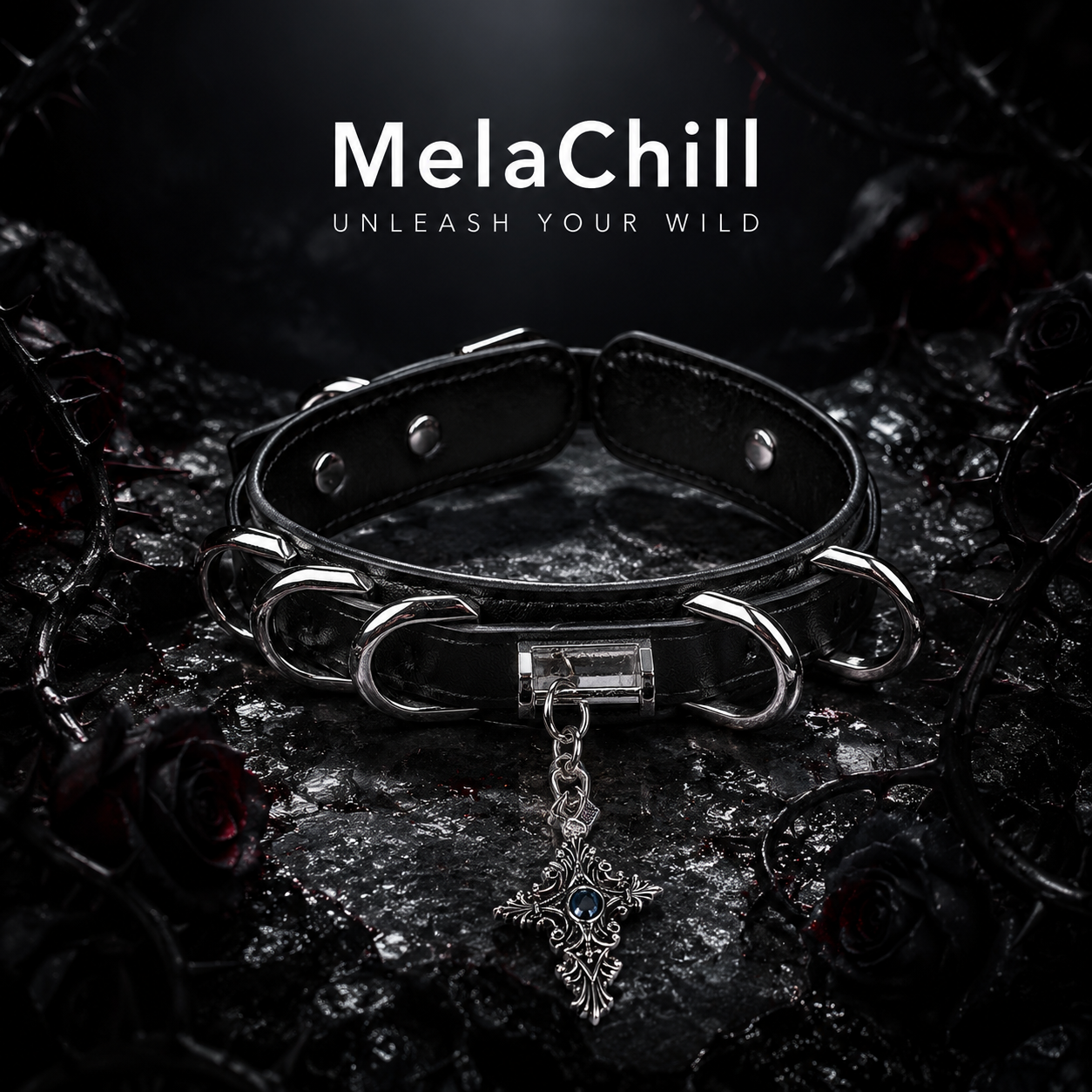 Dark Gothic Winged Cross Choker