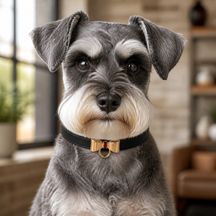 Black-Tie Dog Collar with Gold Bow Detail