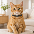 Shadow Scale Cat Collar with Minimal Silver Ring