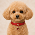 Crimson Jewel Dog Collar with Oval Crystal Pendant