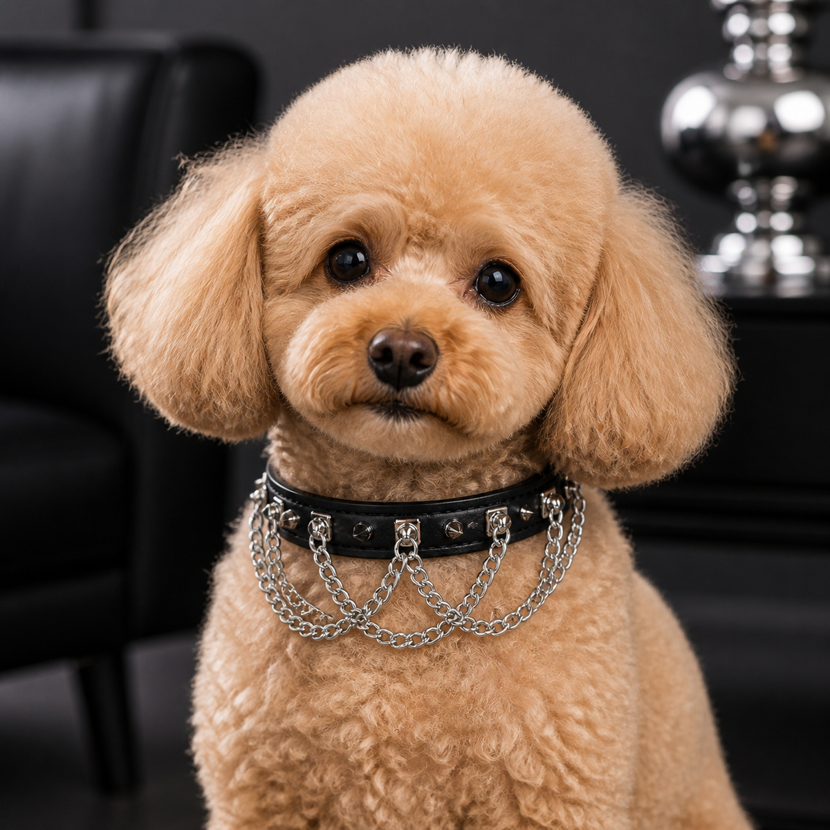 Steelstorm Dog Collar with Spikes and Layered Chains