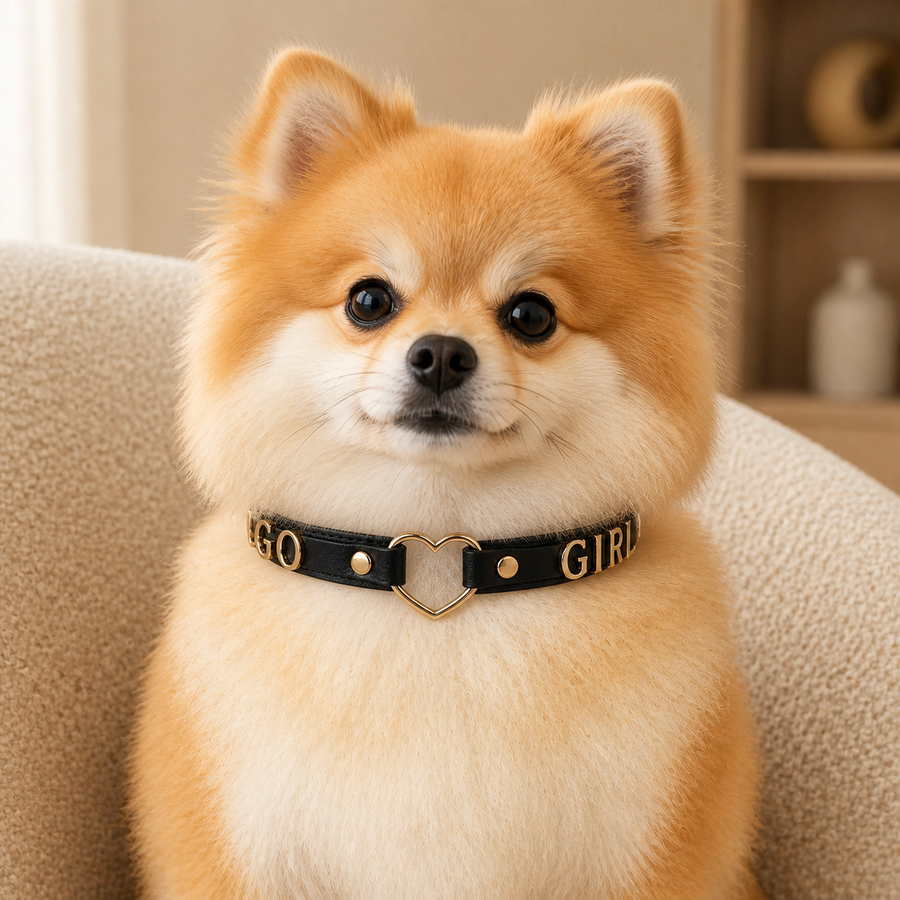 Golden Heart “GOOD GIRL” Dog Collar