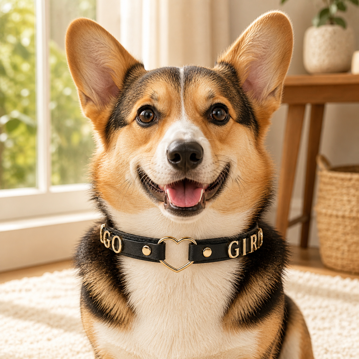 Golden Heart “GOOD GIRL” Dog Collar