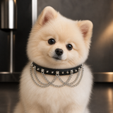 Steelstorm Dog Collar with Spikes and Layered Chains