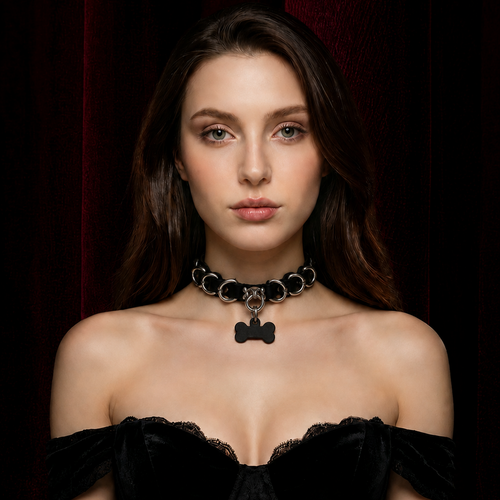 Bone Tag O-Ring Choker | Punk Ketten-Collar Kette