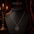 Gothic Dark Hollow Blue Crystal Pendant Collarbone Chain