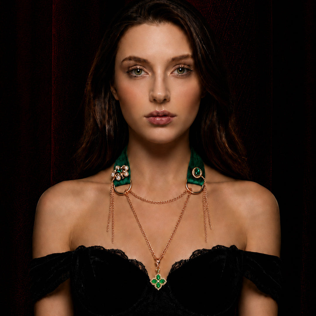 Green Velvet Spinel Gemstone Choker